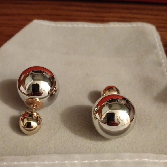 Dior Silver Ball Earrings - Picture 6 of 11
